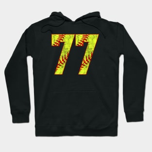 Fastpitch Softball Number 77 #77 Softball Shirt Jersey Uniform Favorite Player Biggest Fan Hoodie